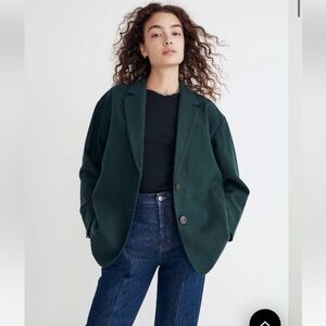Madewell brushed oversized Dorset blazer dark palm melange